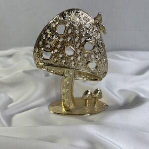 Vintage Gold‎ Tone Torino  Mushroom Earring Jewelry Holder 4.5" Tall New